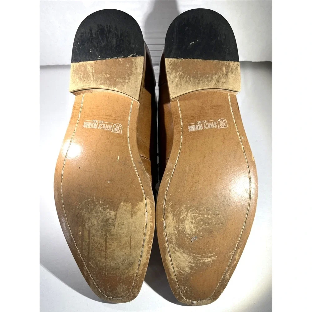 Stacy Adams Winthrop Moc-Toe Oxford Brown Leather Dress Shoes Men's 11 Lace-Up‎